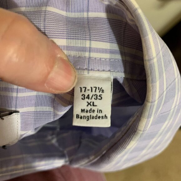 Calvin Klein Slim Fit Light Blue White Striped Button-Down Dress Shirt. Size XL - Picture 6 of 8